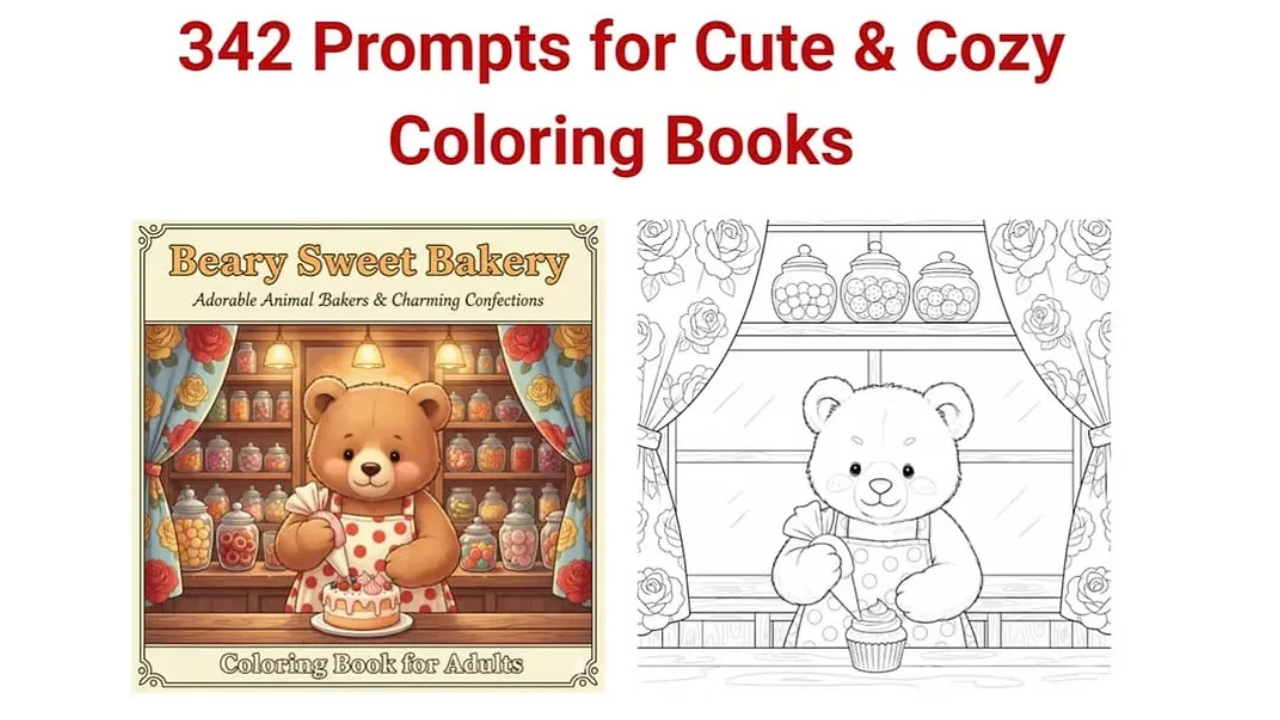 342 Prompts for Cute & Cozy Coloring Books Review—Create Bestselling KDP & Etsy Coloring Pages Faster